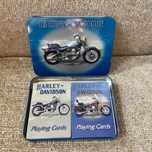 Vintage 2001 Harley Davidson Playing Cards in Aluminum Tin